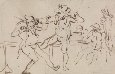 A Black Leg Detected Secreting Cards (a Study) by Thomas Rowlandson